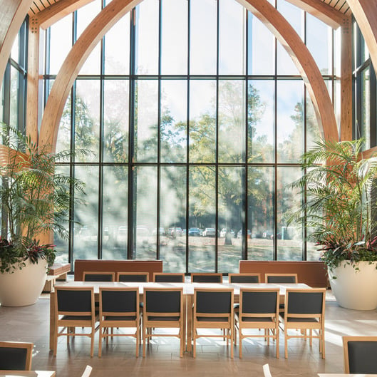 Luke Hughes | Duke | Karsh Alumni Center | Athena folding tables and Folio chairs